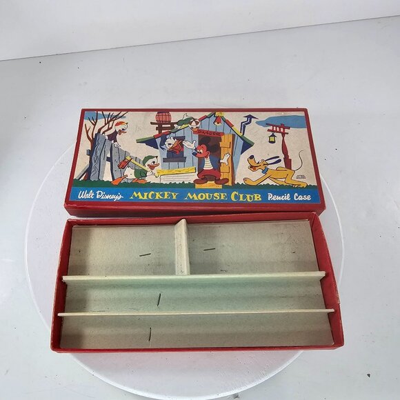 Walt Disneys Mickey Mouse Club Pencil Case Vintage 1950s - Picture 8 of 9